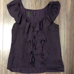 Purple ruffle top, size 6
